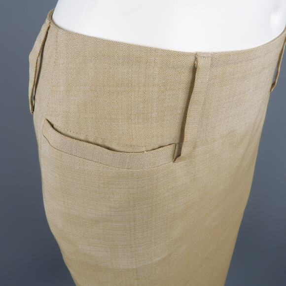 DOLCE & GABBANA Size 2 Beige Silk Pencil Skirt - Picture 3 of 9